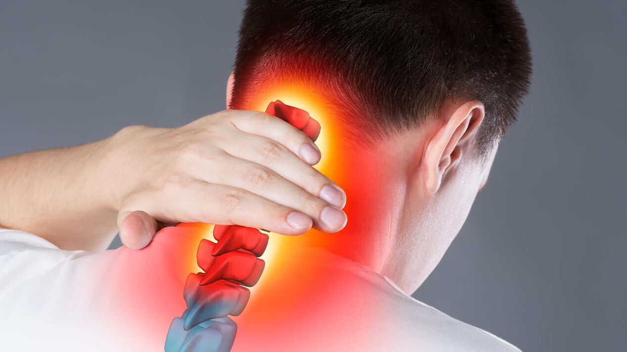 dolor de cuello debido a la osteocondrosis